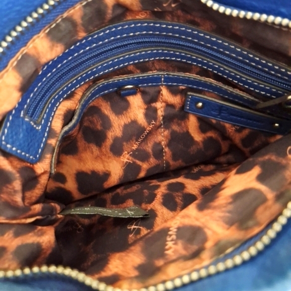 B Makowsky LEATHER blue Bag - Picture 5 of 8